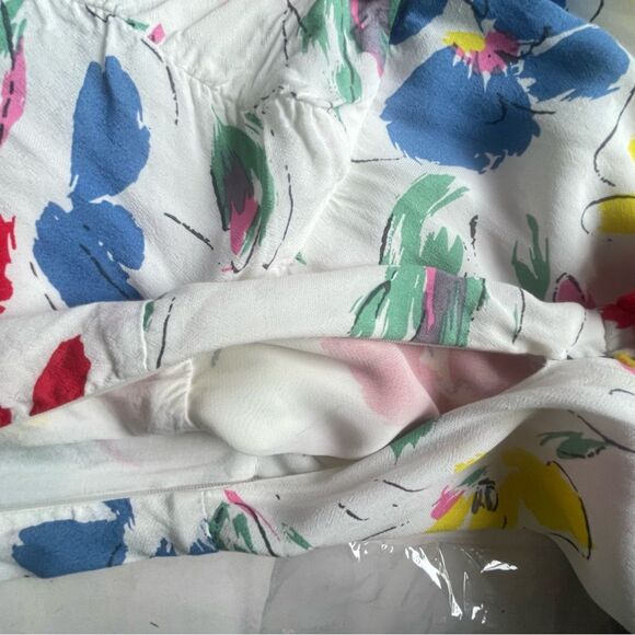 RIXO Red and Yellow Mock Neck Sundress with Puff Sleeves Y2k sz. 4 - Picture 12 of 16